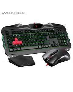 Игровой набор A4 Bloody Q2100/B2100 (Q210+Q9), клавиатура+мышь, проводной,мембранный,черный A4tech