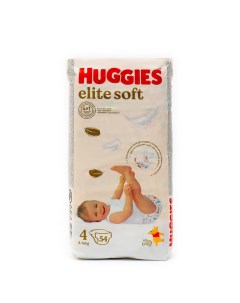 Подгузники Elite Soft 4, (8-14) кг, 54 шт Huggies