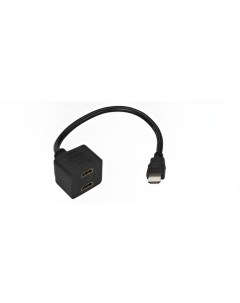 Переходник  HDMI (m) - 2xHDMI (f), черный Rexant