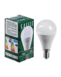 Лампа светодиодная, 15W 230V E14 4000K G45, SBG4515 Saffit