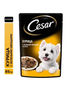 Влажный корм для собак курица зеленые овощами пауч 85 г Cesar