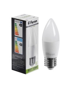 Лампа светодиодная, (13W) 230V E27 4000K С37, LB-970 Feron