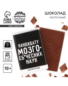 Шоколад молочный «Кандидату», 12 г. (18+) Фабрика счастья