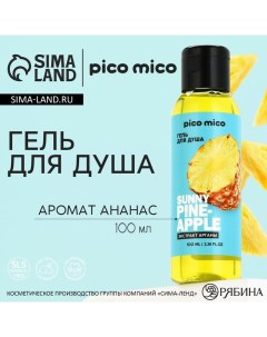 Гель для душа с экстрактом арганы Sunny pineapple 100 мл аромат ананаса Pico mico