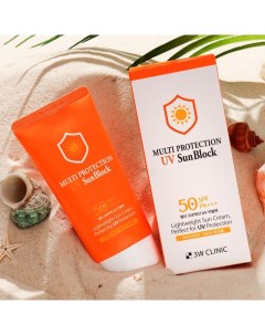 Солнцезащитный крем для лица, Multi Protection UV Sun Block SPF50+/PA, 70 мл 3w clinic