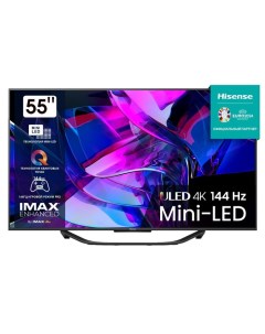 Телевизор 55U7KQ 55 3840x2160 DVB T2 C S2 HDMI 4 USB 2 m LED Smart TV черный Hisense