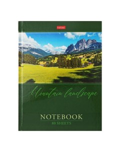 Бизнес-блокнот А5, 80 листов, в клетку "Горный пейзаж", твёрдая обложка, 5-цветный блок, блок 65г/м2 Hatber