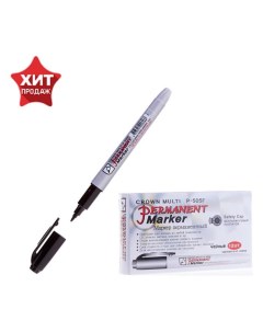 Маркер перманентный Multi Marker Super Slim, 1.0 мм, пулевидный, чёрный Crown