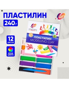 Пластилин 12 цветов 240 г Классика Луч