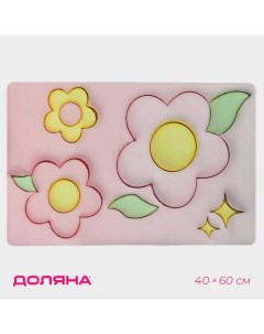 Коврик для дома Pink Flowers влаговпитывающий 40 60 см Доляна