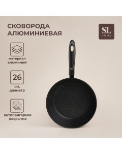 Сковорода с высоким бортом SL Home, d=26 см, h=7 см, кованый алюминий, антипригарное покрытие, индукция, чёрная Sima-land home