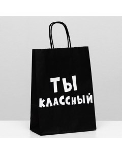 Пакет крафт "Ты классный", 18 х 8 х 25 см Upak land