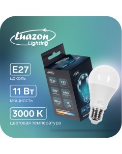 Лампа cветодиодная A60 11 Вт E27 990 Лм 3000 K теплый белый Luazon lighting