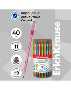 Карандаш сегментный Caramel НВ грифель d 1 5 мм в тубусе микс Erichkrause