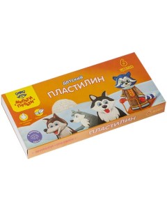 Пластилин 6 цветов 90 г, "Енот на Аляске", со стеком, картонная упаковка Мульти-пульти