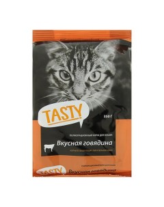 Сухой корм для взрослых кошек говядина 350 г Tasty