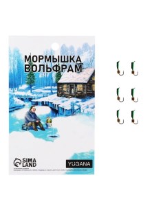 Мормышка Столбик чёрный зелёное брюшко куб золото вес 0 3 г Yugana