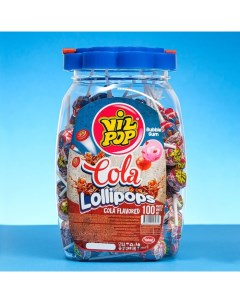 Леденцы карамельные на палочке "Vil pop" с жвачкой Cola, 16 г Yakar