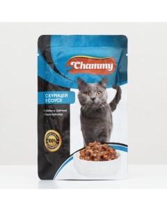 Влажный корм для кошек курица кусочки в соусе пауч 100 г Chammy