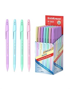 Ручка шариковая R-301 Pastel Stick, узел 0.7 мм, чернила синие, длина линии письма 2000 метров Erichkrause