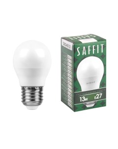 Лампа светодиодная 13W 230V E27 6400K G45 SBG4513 Saffit