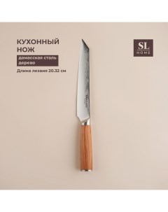 Нож кухонный SL Home Оливия разделочный лезвие 20 32 см дамасская сталь цвет коричневый Sima-land home