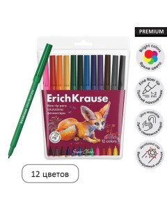 Фломастеры 12 цветов Safari Ultra Washable микс Erichkrause