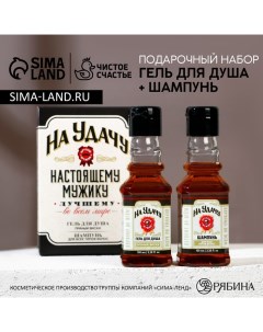 Подарочный набор косметики «На удачу», гель для душа и шампунь для волос во флаконах виски, 2 х 100  Чистое счастье