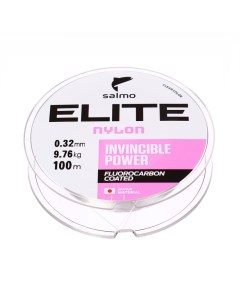 Леска монофильная Elite FLUORO COATED NYLON, диаметр 0.32 мм, тест 9.76 кг, 100 м, прозрачная Salmo