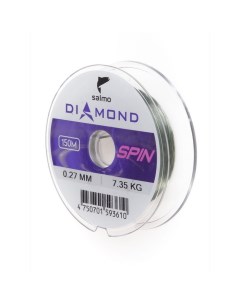 Леска монофильная Diamond SPIN, диаметр 0.27 мм, тест 7.35 кг, 150 м, светло-зелёная Salmo