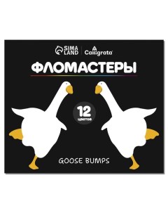 Фломастеры 12 цветов Goose Bumps классические картонный пенал Calligrata