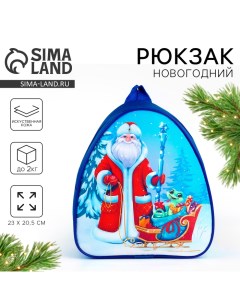 Новый год Рюкзак детский новогодний Дед Мороз и змея 23х20 5см Nazamok kids