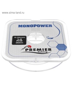 Леска MONOPOWER ICE, диаметр 0.10 мм, тест 1.4 кг, 30 м, нейлон, прозрачная Premier fishing