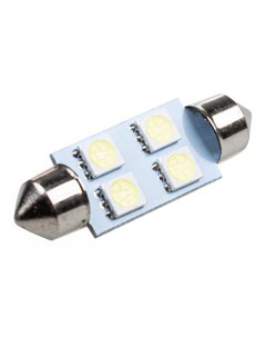 Лампа светодиодная T11 C5W 12 В 4 SMD диода c цоколем 39 мм S08201171 Skyway