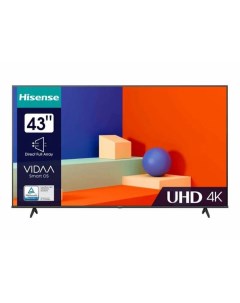 Телевизор 43A6K 43 3840x2160 DVB T2 C S2 HDMI 3 USB 2 Smart TV чёрный Hisense