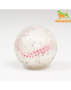 Игрушка для собак"Мяч бейсбол-косточки 2 в 1",TPR+винил,7,5 см, прозрачная/белая Пижон