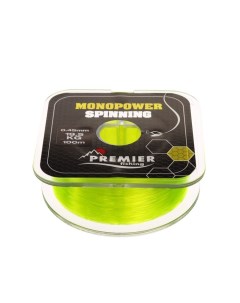 Леска Preмier fishing MONOPOWER SPINNING, диаметр 0.45 мм, тест 19.5 кг, 100 м, флуоресцентная желта Premier fishing