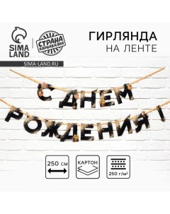 Гирлянда на ленте «С Днем Рождения», 250 см. Страна карнавалия