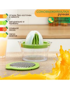 Соковыжималка Freshbo, с контейнером и насадкой, цвет зелёный Доляна