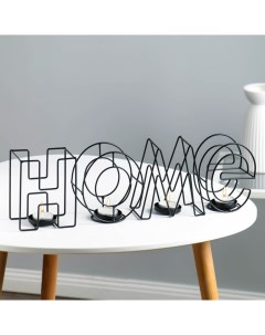 Подсвечник металлический настольный "Home", 13.5 х 42 см, черный Take it easy