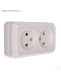 Розетка TDM "Ладога", 10 А, IP20, двухместная, без з/к, открытая, белая Tdm electric