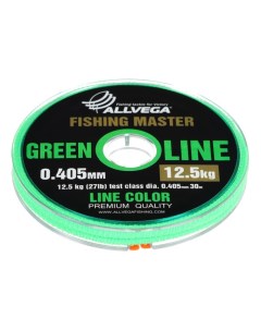 Леска монофильная Fishing Master диаметр 0 405 мм тест 12 5 кг 30 м зеленая Allvega