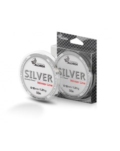 Леска монофильная Silver, диаметр 0.10 мм, тест 1.37 кг, 50 м, серебристая Allvega