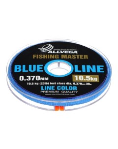 Леска монофильная Fishing Master диаметр 0 370 мм тест 10 5 кг 30 м голубая Allvega