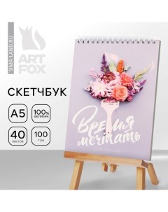 Скетчбук А5, 40 л 100 г/м2 «Кисть» Artfox