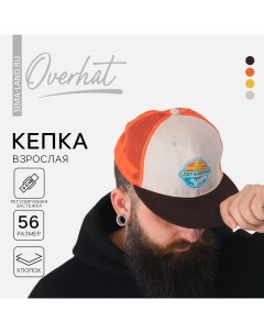 Кепка мужская с прямым козырьком Lost&found, сетка, р-р 56 Overhat