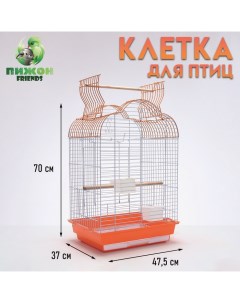 Клетка для птиц Bd-3/1o, раскрывающаяся крыша, 47,5х37х70 см, красная (фасовка 6 шт) Пижон