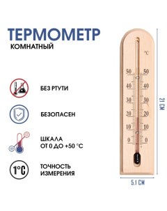 Термометр, градусник комнатный "Комфорт", от 0°C до +50°C, 22 х 5.1 х 1.5 см Take it easy