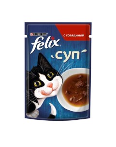 Влажный корм Суп с говядиной для кошек 48 г Felix