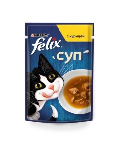 Влажный корм Суп с курицей для кошек 48 г Felix